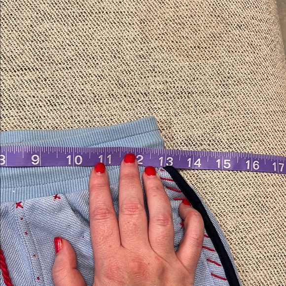 Stylish Light Blue Athletic Shorts with‎ Red Accents - Picture 6 of 7